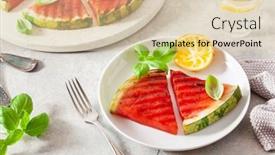  Presentation with lemon - Presentation theme enhanced with grilled-watermelon-slices-with-lemon background and a lemonade colored foreground
