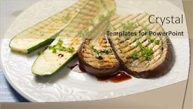  Presentation with eggplant - Amazing PPT layouts having young growing tomato plants in a garden bed close-up backdrop and a tawny brown colored foreground