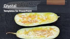  Presentation with grilling - PPT layouts having grilling and handmade knife background and a dark gray colored foreground