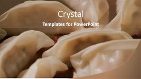  Presentation with grilling - Colorful theme enhanced with grilling-japanese-dumpling-on-fry backdrop and a coral colored foreground