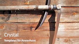  Presentation with agricultural - PPT theme featuring grim reaper - agricultural grunge background background and a coral colored foreground