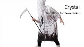  Presentation with grim reaper - Colorful theme enhanced with grim reaper - halloween concept isolated backdrop and a white colored foreground
