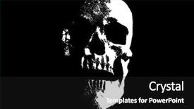  Presentation with spooky - Amazing slide deck having grim reaper - halloween human skull evil laughing backdrop and a dark gray colored foreground