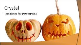  Presentation with halloween - Slide deck featuring grim reaper - halloween pumpkins isolated on white background and a white colored foreground