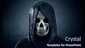  Presentation with grim reaper - Presentation design having grim-reaper-in-the-dark background and a wine colored foreground