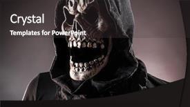  Presentation with grim reaper - Presentation theme having grim reaper on a dark background and a dark gray colored foreground