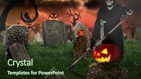  Presentation with grim reaper - Amazing slides having grim reaper on a dark backdrop and a tawny brown colored foreground