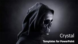  Presentation with grim reaper - PPT theme featuring grim-reaper-over-dark-misty background and a black colored foreground
