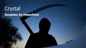  Presentation with horror death - Presentation design enhanced with grim-reaper-the-death-itself background and a ocean colored foreground