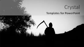  Presentation with horror death - PPT theme with grim-reaper-the-death-itself background and a light gray colored foreground