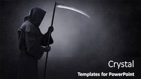  Presentation with grim reaper - Presentation theme with grim-reaper-with-scythe background and a dark gray colored foreground