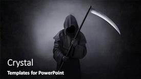  Presentation with grim reaper - Amazing slides having grim-reaper-with-scythe backdrop and a black colored foreground