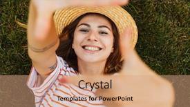  Presentation with top hat - Amazing slides having grimace - top view of a cheerful backdrop and a  colored foreground