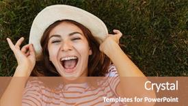  Presentation with top hat - Audience pleasing PPT theme consisting of grimace - top view of a joyful backdrop and a  colored foreground