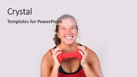  Presentation with press - Colorful slide deck enhanced with grimace over that 5 pound press satire comical backdrop and a white colored foreground