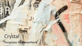  Presentation with posters - Audience pleasing PPT theme consisting of grime - old posters grunge textures backdrop and a  colored foreground