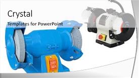  Presentation with alignment machine - Amazing theme having grinder machine under the white backdrop and a  colored foreground