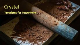  Presentation with cacao - Amazing PPT theme having grinding-cacao-beans-with-chili backdrop and a wine colored foreground