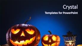  Presentation with lanna lantern - Presentation design with grinning pumpkin lattern or jack background and a wine colored foreground