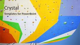  Presentation with climbing - Beautiful slide deck featuring grip - interior of modern climbing gym backdrop and a yellow colored foreground