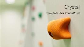  Presentation with climbing - Slide deck featuring grip-on-a-climbing-wall background and a soft green colored foreground