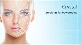  Presentation with face recognition security - PPT layouts consisting of grir - portrait of attractive woman background and a cool aqua colored foreground