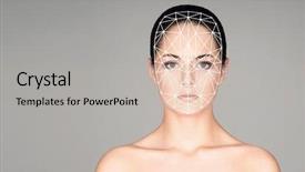  Presentation with face recognition - Colorful PPT layouts enhanced with face id security facial recognition backdrop and a light gray colored foreground