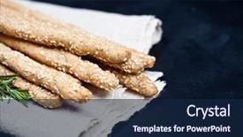  Presentation with italian - Presentation featuring grissini bread sticks with rosemary background and a navy blue colored foreground