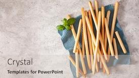  Presentation with italian - Cool new PPT theme with grissini-crispy-italian-bread-sticks backdrop and a soft green colored foreground