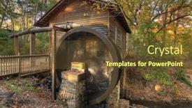  Presentation with hurricane - Beautiful theme featuring gristmill-at-hurricane-shoals-park backdrop and a tawny brown colored foreground