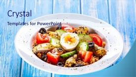  Presentation with grit - Audience pleasing slide deck consisting of grit - grilled chicken meat with groats backdrop and a sky blue colored foreground