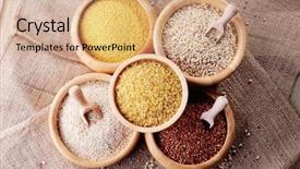  Presentation with grit - Presentation theme enhanced with grit - various groats in bowl background and a coral colored foreground