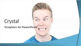  Presentation with grit - PPT theme enhanced with grit - young man making a funny background and a sky blue colored foreground
