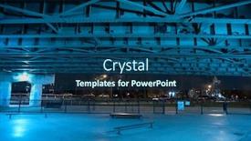  Presentation with park night city - PPT layouts enhanced with scary city skate park background and a ocean colored foreground