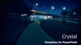  Presentation with chicago - Colorful PPT theme enhanced with highway bridge underpass with traffic backdrop and a navy blue colored foreground