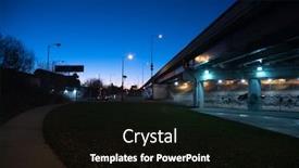  Presentation with chicago - Colorful slide set enhanced with highway bridge underpass with traffic backdrop and a black colored foreground