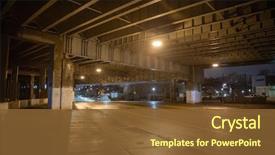  Presentation with city chicago - Audience pleasing slide deck consisting of gritty dark city highway bridge backdrop and a tawny brown colored foreground