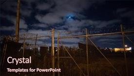  Presentation with city moon - Cool new theme with gritty rusty barbwire fence gate backdrop and a wine colored foreground