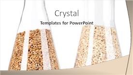  Presentation with tests - Colorful slides enhanced with groats in tests tube isolated on white backdrop and a white colored foreground