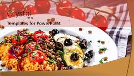  Presentation with lentils - PPT theme featuring groats-with-lentils-and-vegetables background and a red colored foreground