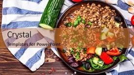  Presentation with lentils - Audience pleasing presentation theme consisting of groats with lentils and vegetables backdrop and a  colored foreground