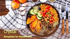  Presentation with lentils - Slide set with groats with lentils and vegetables background and a  colored foreground