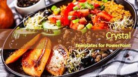  Presentation with farm to table leafy vegetables - Amazing presentation design having groats with lentils and vegetables backdrop and a  colored foreground