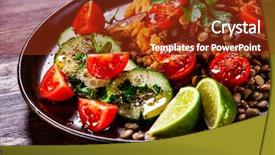  Presentation with mushrooms farm to table vegetables - Beautiful theme featuring groats with lentils and vegetables backdrop and a  colored foreground