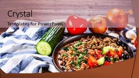  Presentation with lentils - PPT layouts enhanced with groats with lentils and vegetables background and a  colored foreground