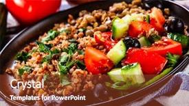  Presentation with lentils - Amazing slide deck having groats with lentils and vegetables backdrop and a  colored foreground