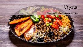  Presentation with lentils - Amazing slide deck having groats with lentils and vegetables backdrop and a  colored foreground