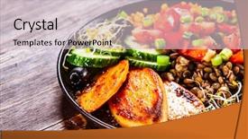  Presentation with lentils - Colorful PPT theme enhanced with groats with lentils and vegetables backdrop and a  colored foreground