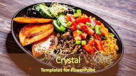  Presentation with lentils - PPT theme featuring groats with lentils and vegetables background and a  colored foreground