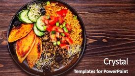  Presentation with lentils - Beautiful slide deck featuring groats with lentils and vegetables backdrop and a  colored foreground